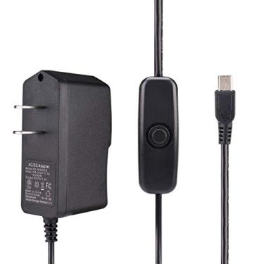 Imagem de Enokay Fonte de alimentação para Raspberry Pi 2 3 b b + 5 V 2,5 A adaptador de carregador micro USB com interruptor liga/desliga (listado na UL)