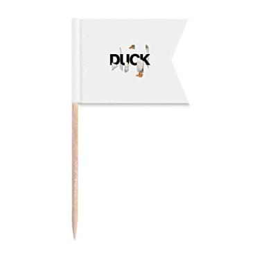 Imagem de Combinação parcial de corte de pato, bandeiras de palito, marcação de rotulagem para bolo de festa, prato de queijo