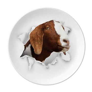 Imagem de Prato decorativo de porcelana com estampa de animal de papel para café