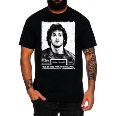 Imagem de Camiseta Masculina John Rambo Sylvester Stallone Filmes 100% Algodão -