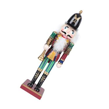 Imagem de Estatueta de soldado quebra-nozes de Natal de madeira: figura quebra-nozes de música tradicional boneca quebra-nozes enfeites de Natal boneco de Natal presente de brinquedo boneco
