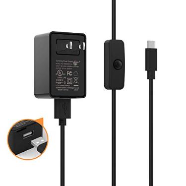 Imagem de MOOKEENONE 1Set USB Type C Cable Power Supply Charger USBC Cable Power Adapter US Plug Black for Raspberry Pi 4