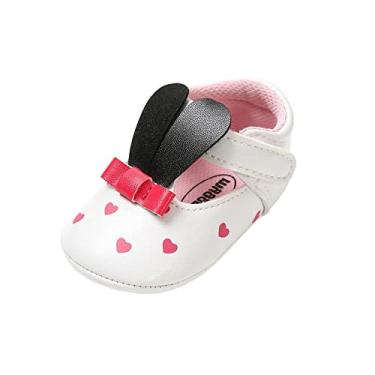 Imagem de Sapatos de lona infantil infantil infantil meninas coelho sola macia o chão descalço vestido antiderrapante (preto, 12 a 18 meses)