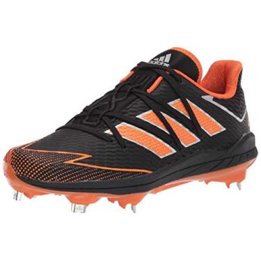Imagem de adidas Tênis de beisebol masculino Fv9396, Preto/Laranja/Prata, 13.5