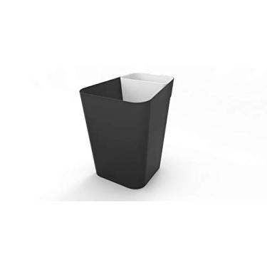 Imagem de Lixeira Plástica Preta Com Pote Branco Pratk - 10L