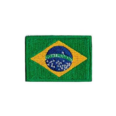 Imagem de Patch Bordado - Bandeira Brasil Pequena BD50016-35G Termocolante Para Aplicar