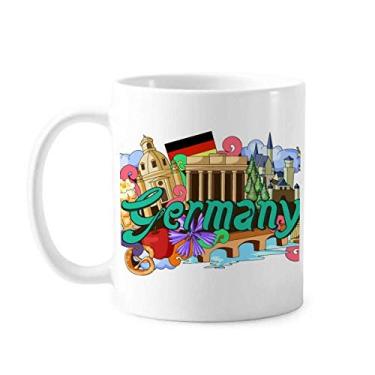 Imagem de Novo castelo de pedra de cisne cerveja Alemanha grafite caneca cerâmica café porcelana louça