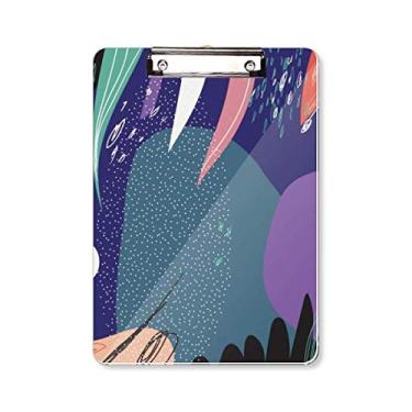 Imagem de Placa de suporte azul abstrata padrão arte prancheta pasta bloco de escrita A4