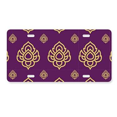 Imagem de DIYthinker Kingdom Golden Purple Art Ilustration Placa de licença Decoração de aço inoxidável Automobile Tag