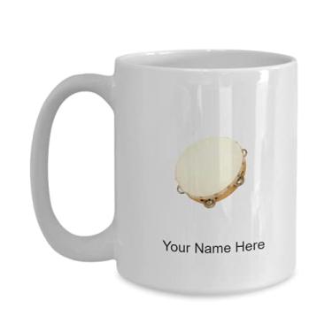 Imagem de Caneca de pandeiro personalizada, xícara de café de pandeiro e ideia de presente de pandeiro - Caneca de café de 445 ml