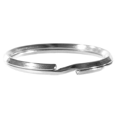 Imagem de Chaveiros divididos de 2,54 cm da West Coast Paracord – Cores pretas e prateadas – Vários – Joias, faça você mesmo, materiais de escritório e mais, Prata, 2 Pack, 1