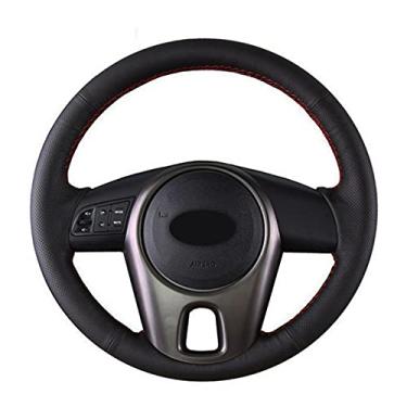 Imagem de Capa de volante de carro confortável antiderrapante costurada à mão preta, Fit For Kia Forte Kia Soul Kia Rio 2009 a 2011