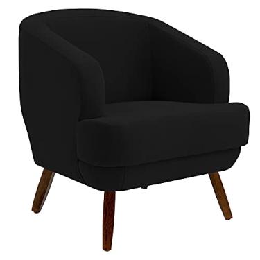 Imagem de Poltrona Decorativa Jericó Pés de Madeira Veludo Preto - Gran Belo