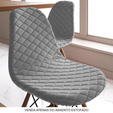 Imagem de Assento Estofado Grafite Para Cadeira De Jantar Eames Eiffel