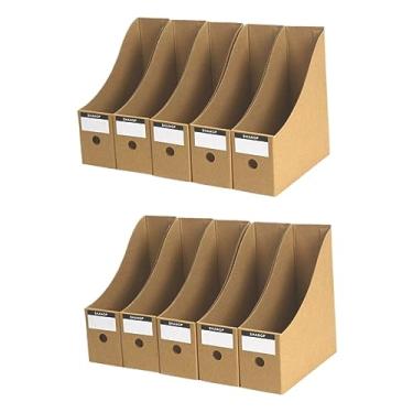 Imagem de Abaodam 10 Peças Racks De Arquivos De Revistas Organizador Independente De Papel Organizadores De Prateleira Porta-Documentos Montados Compartimentos De Suporte De Livro Estante De Mesa