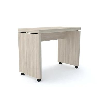 Imagem de Mesa Aparador 90 x 50 cm Pé Painel com Rodízio Pe50 em Mdp Cor Nogueira Casablanca deta...