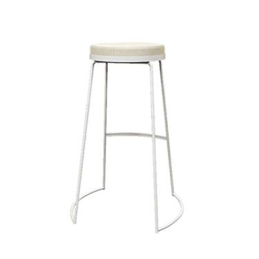 Imagem de Cadeiras de jantar Bancos de bar banquetas redondas cadeira apoio para os pés banco alto cadeiras de jantar estofadas como banquinho para cozinha | Pub | Banco de café da manhã | Pernas de metal | Carga máxima 150kg (Cor: Branco, Tamanho: Tudo