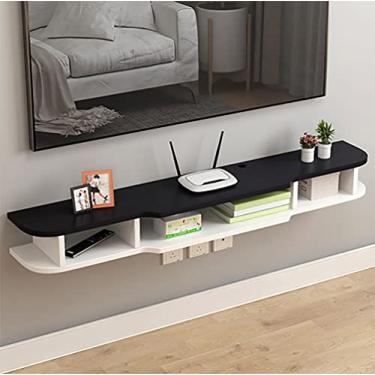 Imagem de Suporte de TV flutuante montado na parede, armário de TV flutuante com 3 armazenamentos para sala de estar, escritório, quarto, unidade de entretenimento, Hello