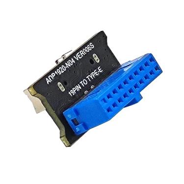 Imagem de MOOKEENONE Tomada de painel frontal USB 3.0 Key-A Tipo-E para USB 3.2 vertical 20 pinos adaptador de extensão macho adaptador de placa mãe