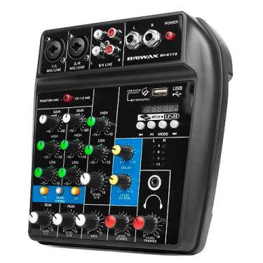 Imagem de Mesa de Som 4 Canais Profissional Phantom Power 48v Bluetooth Mp3 P10 XRL/TRS Usb Mp3 Pc Para Dj Live Podcast