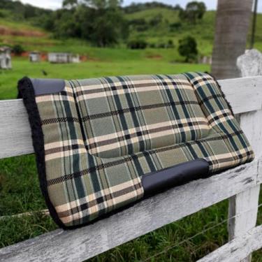 Imagem de Manta Para Sela De Cavalo Baixeiro para Arreio Reforçado (Xadrez Verde)