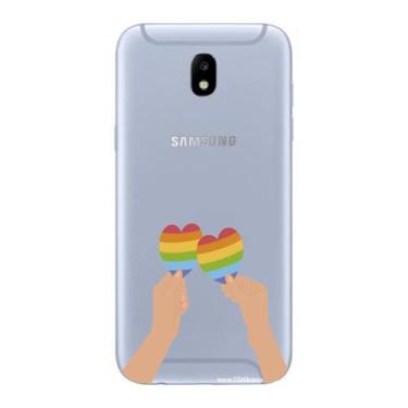 Imagem de Capa Case Capinha Samsung Galaxy  J5 Pro Arco Iris Mãos Com Corações -