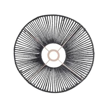 Imagem de WeiLaiKeQi Candeeiro de corda de papel trançado capas de candelabro persianas pendente capa de luz droplight sombra de teto sombra para casa, preto