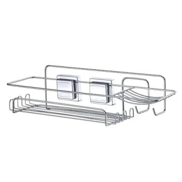 Imagem de Suporte para Shampoo com Fixação por Sucção Arthi | Design Funcional e Moderno | Fixação Segura em Superfícies Planas | Instalação e Remoção | Ideal para Shampoo, Condicionador e Sabonete