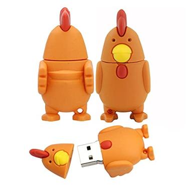Imagem de 128 GB Desenho animado 12 animais simbólicos USB Flash Drive U Disk USB 2.0 Dados USB Flash Disk Memory Stick Pen Drive Dispositivo de armazenamento USB Drive Armazenamento externo Disco USB (frango)