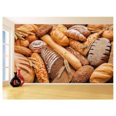 Imagem de Papel De Parede 3D Alimentos Pão Pães Padaria 3,5M Al247