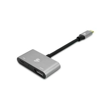 Imagem de Cabo Usb-C Para Hdmi Femea + Usb-C Pd 7Cm 5+ Cinza Atc-03