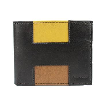 Imagem de Carteira masculina dupla dobrável de couro Tommy Hilfiger com carteira e valet (marrom escuro)