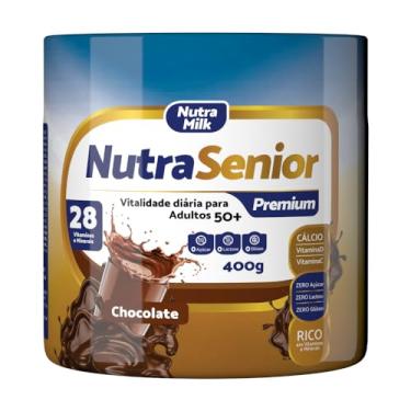 Imagem de Nutra Senior PREMIUM Adulto 50+ Complemento Alimentar 400g - 28 Vitaminas e Minerais (Chocolate)