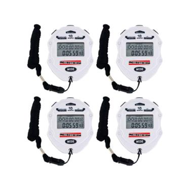 Imagem de Kit 4 Cronômetro Digital 99 Lap Split 10 Memórias Relógio Calendário Alarme Contador Temporizador Cd-3000 Portátil