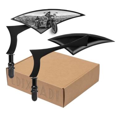 Imagem de LDJXDADI Espelhos retrovisores pretos de motocicleta Sportster espelhos laterais para Street Glide Electra Glide Softail Dyna 1982-2019 2020 2021 2022 2023