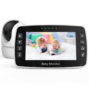 Imagem de Babá Eletrônica Baby Monitor 4.3 Câmera Sem Fio Branca