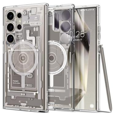 Imagem de Capa magnética Spigen para Samsung Galaxy S24 Ultra: Ultra Hybrid MagFit [Anti-amarelecimento][à prova de choque] para Samsung Galaxy S24 Ultra - Zero One Natural Titanium