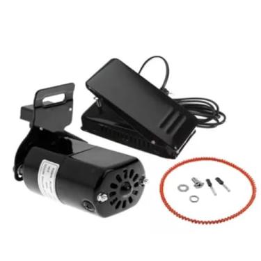 Imagem de Motor + Pedal para Máquina Costura Doméstica Caseira Singer Elgin Vigorelli Reta e Zig Zag 110v