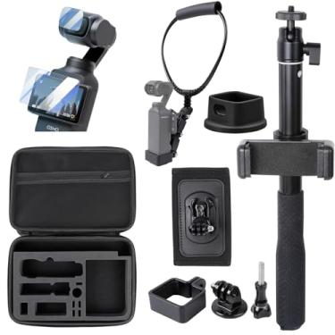 Imagem de Leenconghui Kit de acessórios de câmera para DJI Osmo Pocket 3, bastão de selfie, suporte de pescoço e clipe de mochila, estojo de transporte, protetores de tela e suporte de mesa compatível com DJI