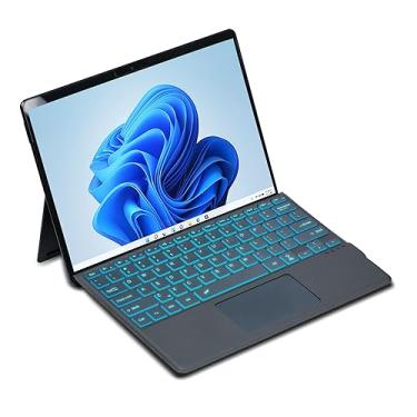 Imagem de Zoof Capa tipo para Microsoft Surface Pro 10 / Pro 9 / Pro 8 / Pro X, teclado portátil fino sem fio com teclado touchpad para tablet (Fóssil)