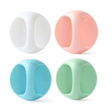 Imagem de Punho pegajoso redondo sem emenda autoadesivo do punho da porta para armários gavetas da janela o guarda-roupa segura a ferramenta deslizante de vidro da varanda, 4 pces