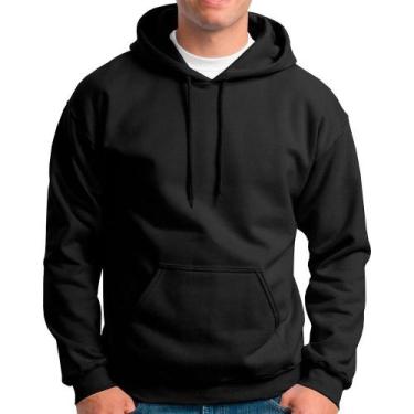 Imagem de Moletom Masculino Blusa Casaco Capuz Careca Liso Preto M - Lizerrô