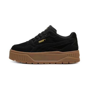 Imagem de PUMA Tênis feminino Karmen II Idol, camurça, preto, dourado, 34, Suede-puma Black-Puma Black-Puma Gold, 34