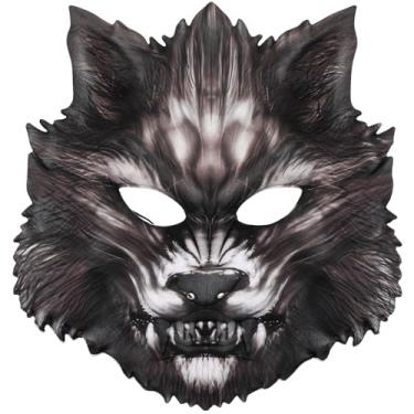 Imagem de Máscara de Halloween com cabeça de lobo de EVA para simulação de animais de dia das bruxas Carnaval Cosplay Party Supplies