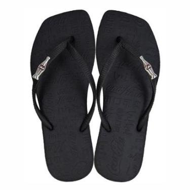 Imagem de Chinelo Coca Cola Shoes Square Sandal 2 Preto Feminino Macio Leve Piscina-Feminino