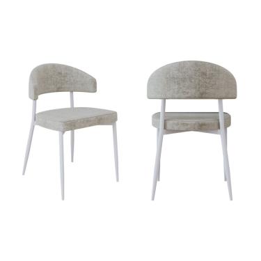 Imagem de Cadeira Bless Fixa com 4 Pés 55 X 52,5 X 77,5 Cm com 2 Unidades Off white/Branco