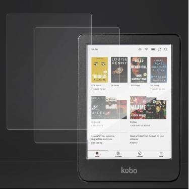 Imagem de LaoShuSheng Protetor de tela fosco antirreflexo para Kobo Clara Color/Clara BW/Clara 2E (embalagem com 2) película macia de PET anti impressão digital anti-explosão nano fosco (fosco)