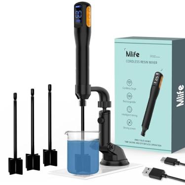 Imagem de Mlife Misturador de resina atualizado, agitador elétrico de resina epóxi, misturador de tinta e misturador de resina epóxi temporizado para resina epóxi, mistura de silicone, moldes de resina,