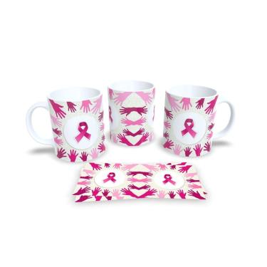 Imagem de Canecas Branca de Porcelana Personalizadas Outubro Rosa