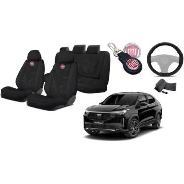 Imagem de Jogo Capas Tecido Fiat Fastback '18-'23 + Volante + Chaveiro - Estilo 